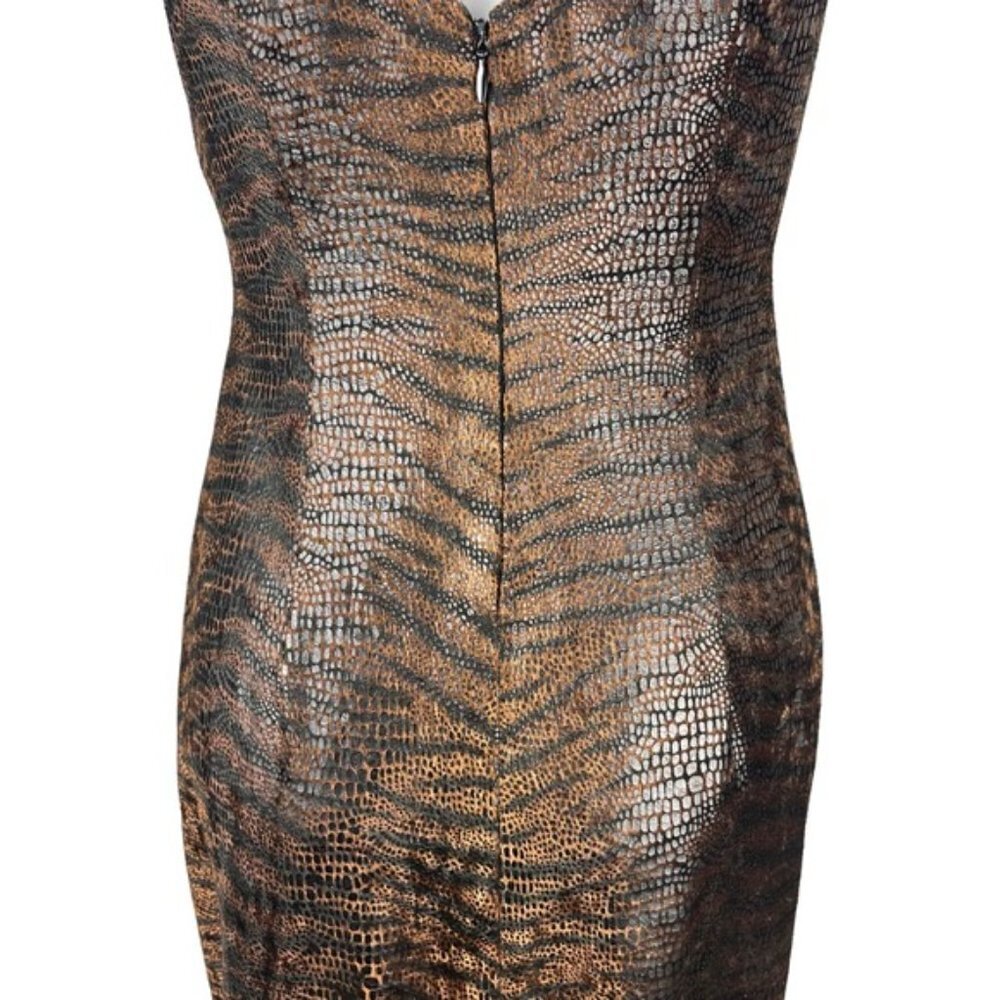 ALGO Animal Print Scale Sheen Maxi Dress Sz Small Petite - Picture 6 of 7